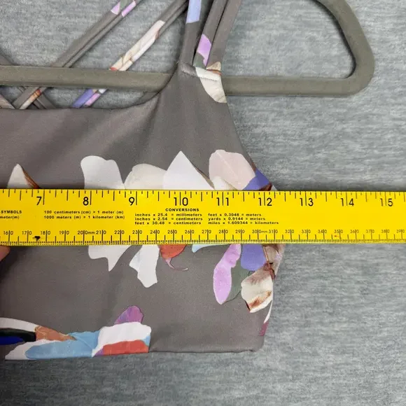 Athleta XS Hyper Focused Bra – Powervita Gray Botanical Print - Picture 2 of 6